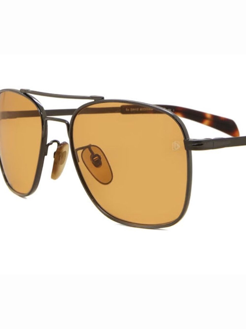 David Beckham Sq Palladium Black Frame/Orange Lenses Sunglasses 7019S-0V81-W7